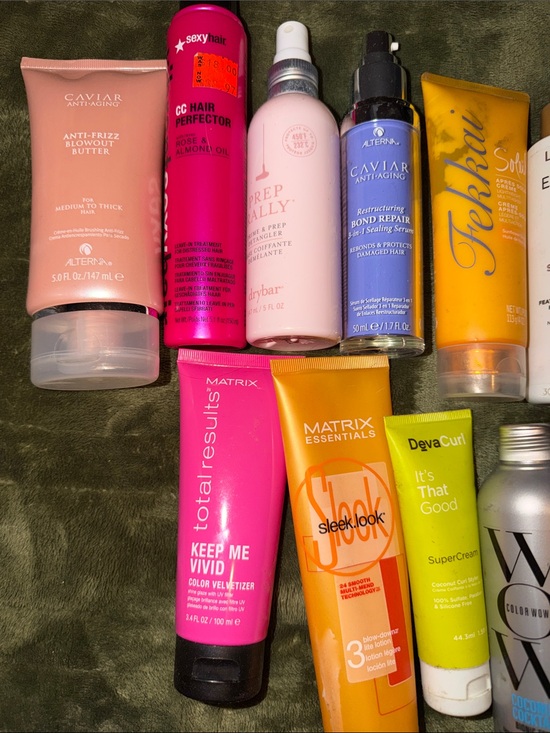 Lot of hair care items